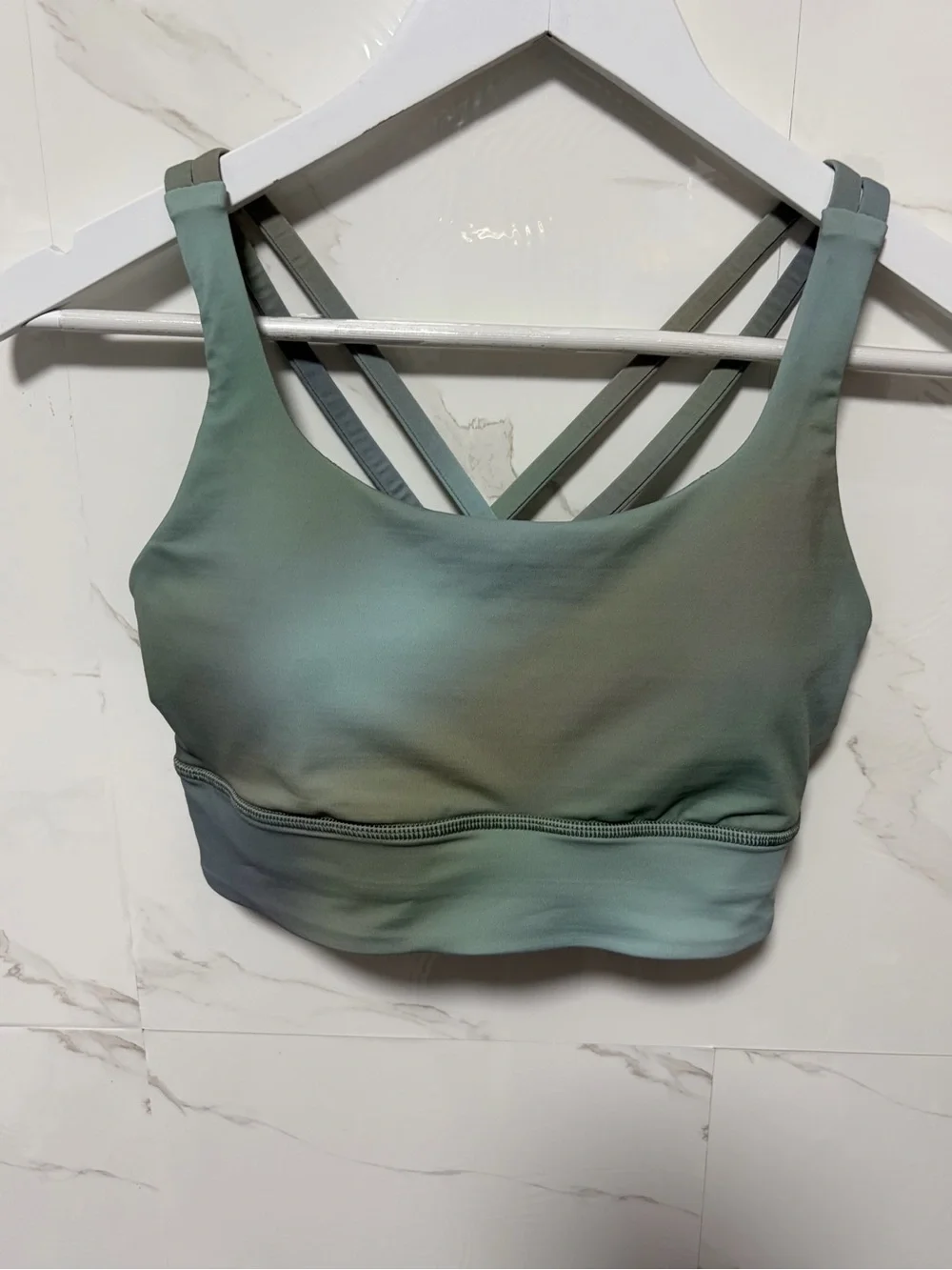 NWT Size 10 Lululemon Energy Longline Bra B–D Cups CDGM Chroma Drift Green Multi